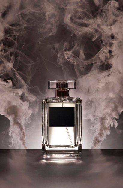 Premium PSD _ Perfume bottle and pink smoke